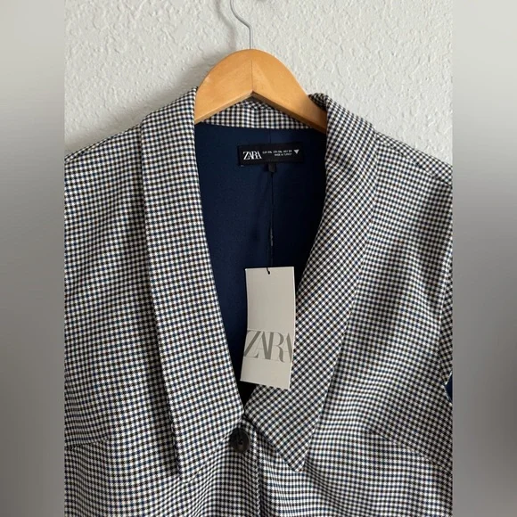 NWT Zara Sleeveless Micro Houndstooth Print Blazer Dress - Picture 5 of 5